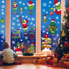 2026年アマゾンクリスマス グリンチ 静電ステッカー 窓ガラス ドアステッカー クリスマス怪人ステッカー