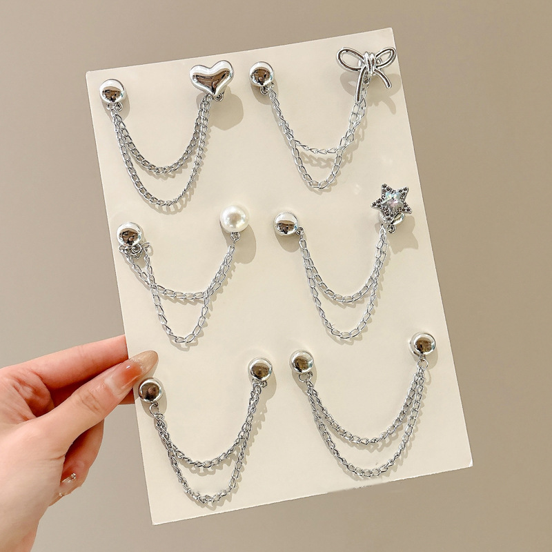 Broche de perlas de hoja de arce de corona europea y americana con arco y flecha, lleno de diamantes, ramillete de la torre Eiffel, decoración de pecho de cadena de zorro de nicho