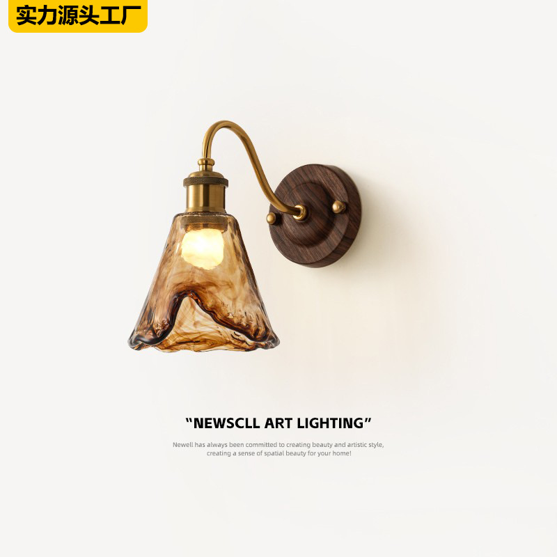 跨境法式中古壁灯客厅背景墙走廊楼梯间美拉德复古卧室床头氛围灯