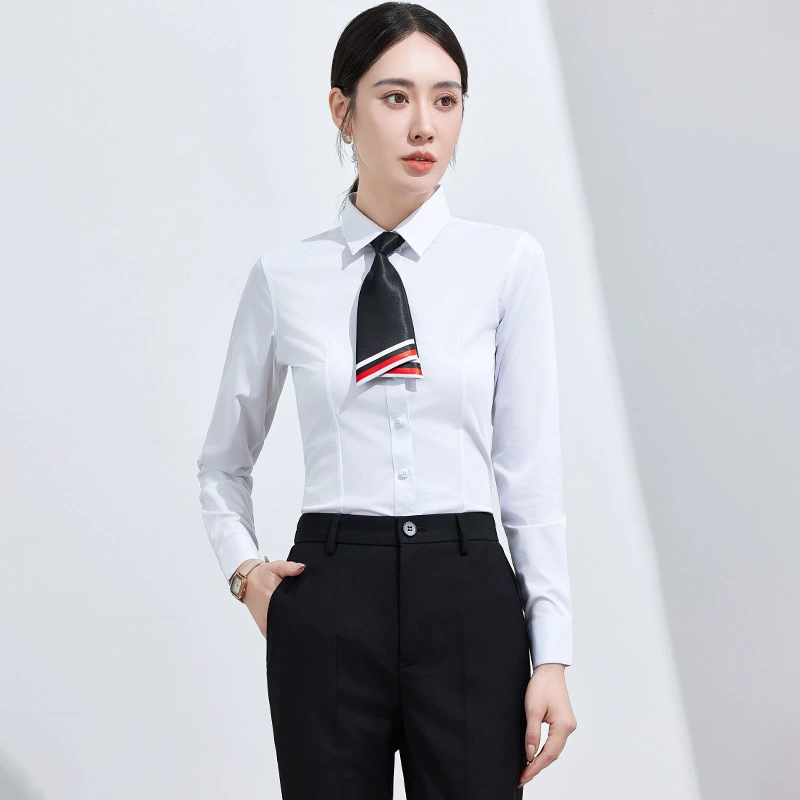 Профессиональная белая рубашка для студенток бизнес-интервью