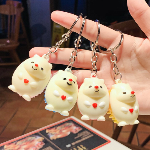 Creative New Stylized Hedgehog Keychain Accessory Gift Ornament Practical Relaxing Massage Simulated Animal Ornament