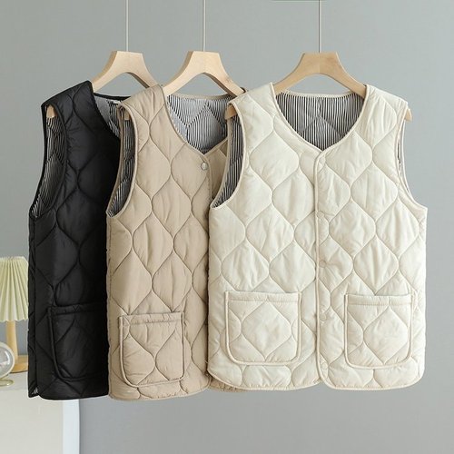 New Large Size Autumn/Winter Lightweight Cotton Vest for Mothers, Loose and Warm, Suitable for Middle-Aged and Elderly Men and Women