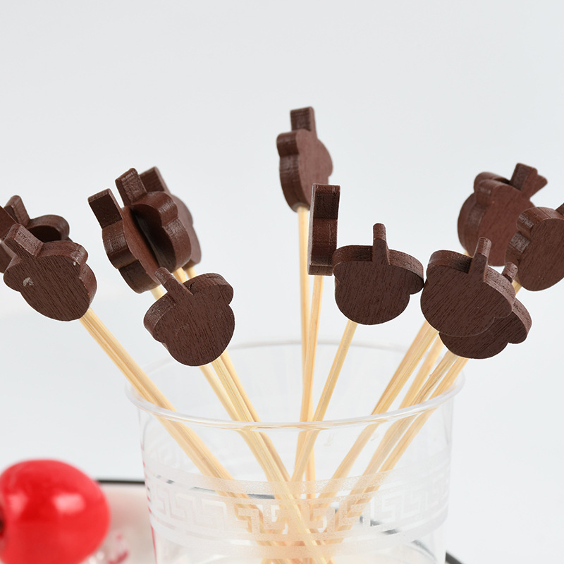 Hazelnut bambú horquilla de frutas al por mayor calabaza de azúcar hebra hebra tijeras hebra de anillo hebra de flores hebra hebra de cuentas de sushi