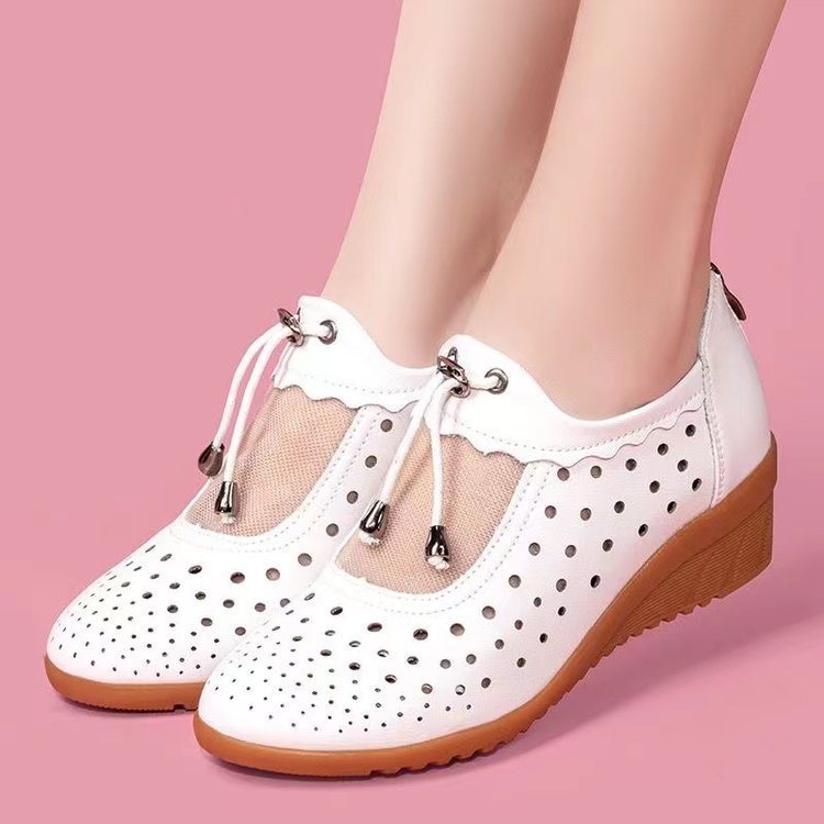 Dongdong zapatos de mujer zapatos de tacones de pendiente plana 2026 nuevos cómodos casuales versátiles zapatos de baile cuadrado para madres