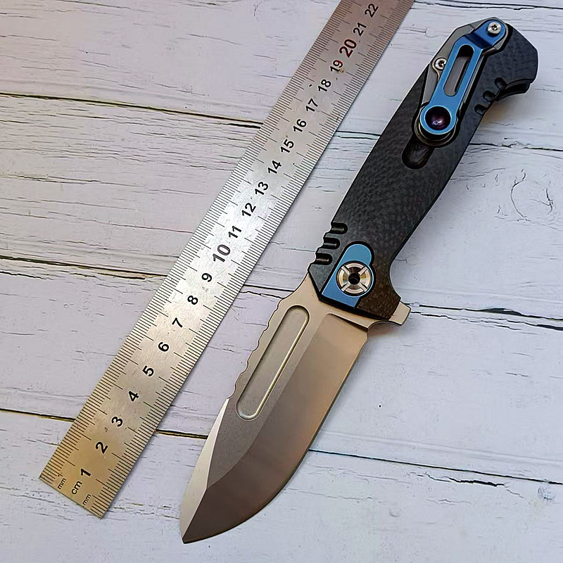 跨境直供户外野营碳钎维折刀高硬度VG10钢求生便携小刀折叠刀随身