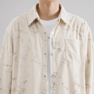 Free Shipping Corduroy Tooling Shirt Men's Spring and Autumn New Retro Loose Long Sleeve Shirt Jacket