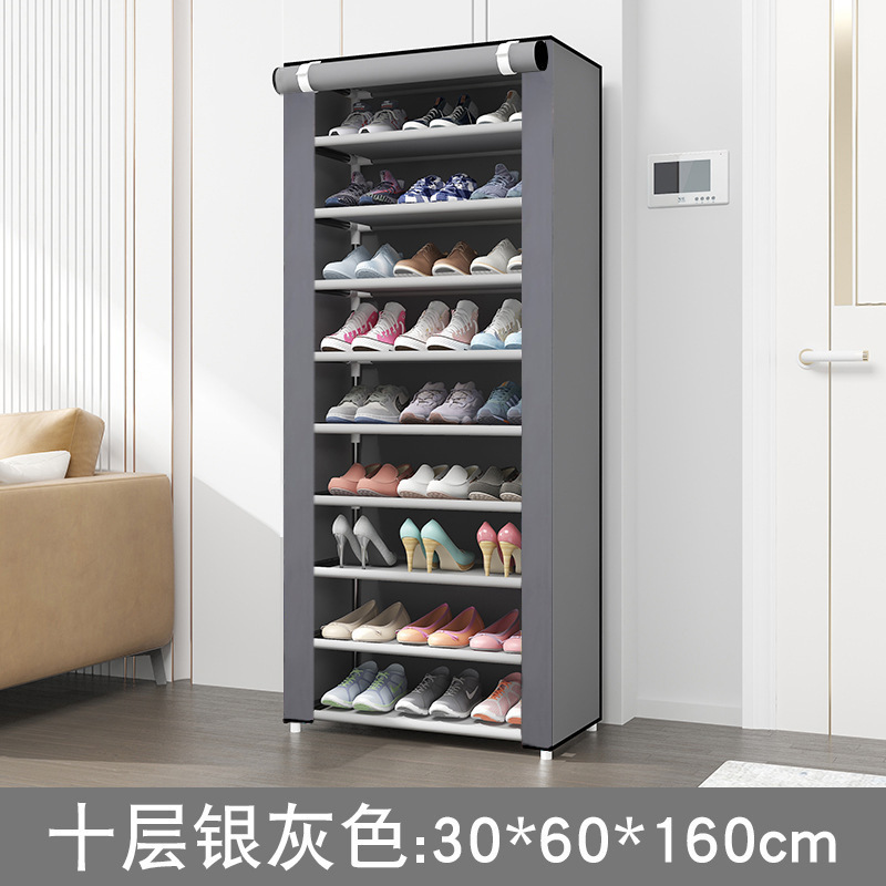 Estante de almacenamiento a prueba de polvo doméstico multicapa integrado simple armario de zapatos porta de zapatos interior simple estante de zapatos dormitorio multicapa image 5