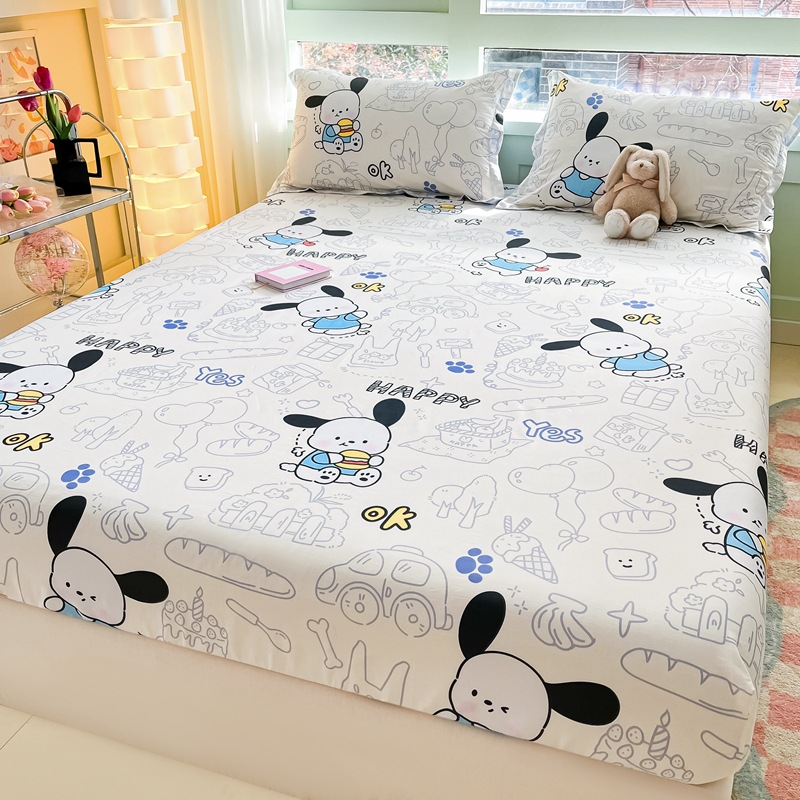 Sombrilla de cama de algodón pieza individual 100 algodón dormitorio de estudiantes colchón individual funda protectora funda de cama funda de almohada juego de tres piezas 2