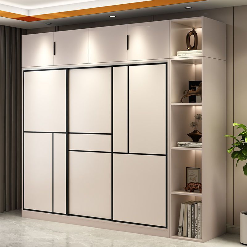 Wardrobe Bedroom Home 2025 New Popular Sliding Door Rental Room Simple Assembly Strong and Durable Kidsren's Wardrobe