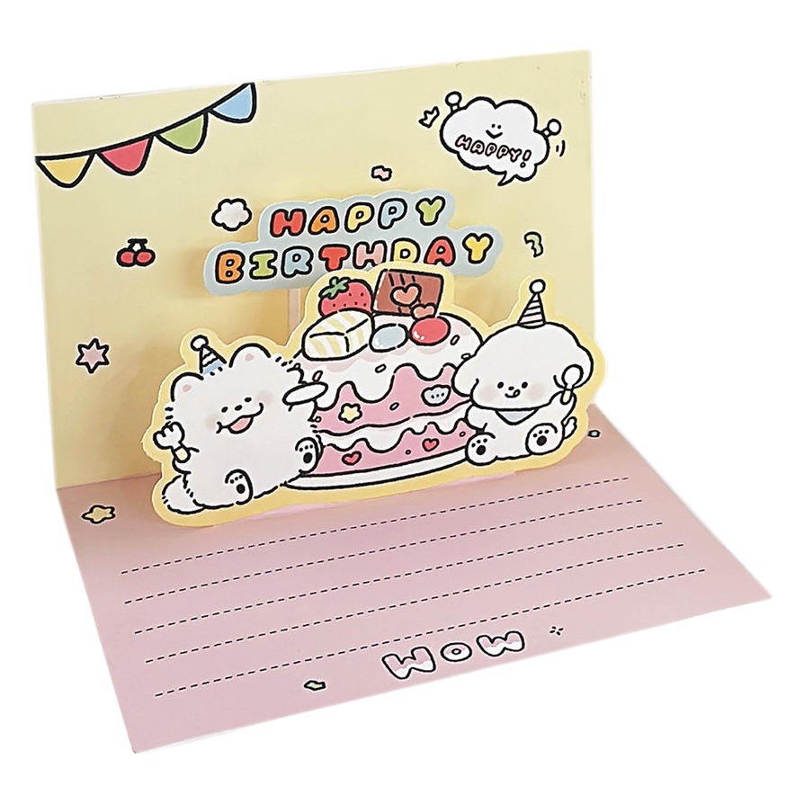 Tengyi original linda tarjeta de felicitación tridimensional tarjeta de regalo niña DIY postal plegable tarjeta de cumpleaños de bendición de estudiante