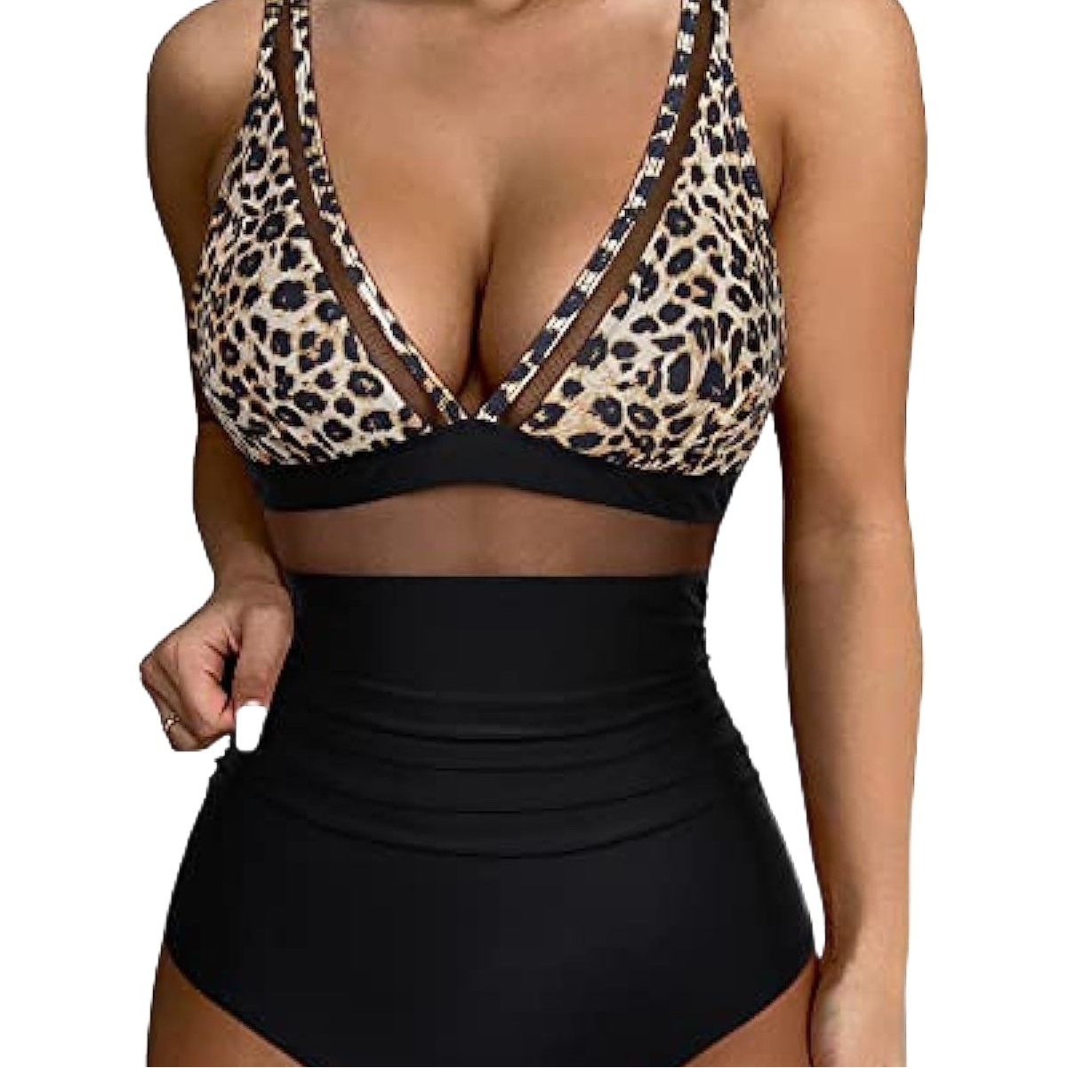 Traje de baño de una pieza europeo y americano sexy apretado transparente bikini traje de baño 2024 transfronterizo Comercio exterior perspectiva sin respaldo Amazon