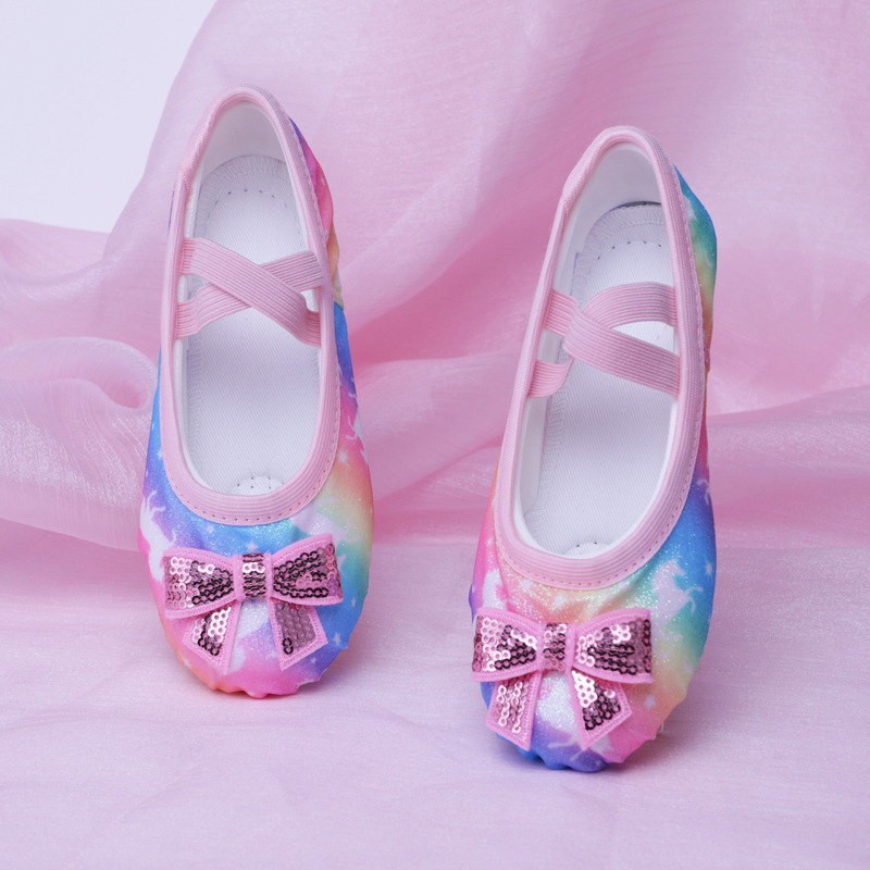 Cross-border Girls Dancing Shoes Soft Sole Dancing Shoes Sequin Performance Cat Claw Shoes Children's Performance Cute Ballet New Product
