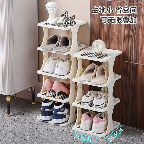 Simple shoe rack for home doorway, small dormitory shoe cabinet for rental, strong and durable multi-layer dust-proof shoe rack