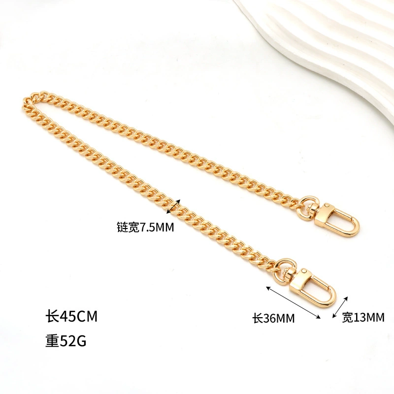 Bag, long chain, metal changeable straps on chain