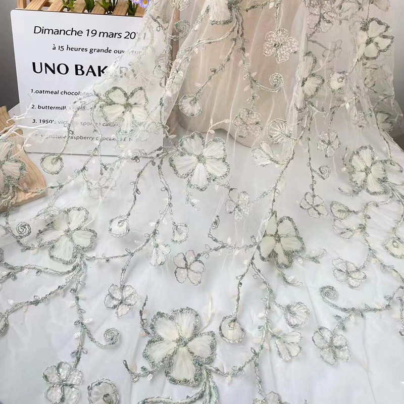 Lace Sequin Mesh Lace Flower Wedding Dress Children's Clothing Fabric Mesh Floral Lace Fabric Lace Sequin Mesh Lace Flower Wedding Dress Children's Clothing Fabric Mesh Floral Lace Fabric