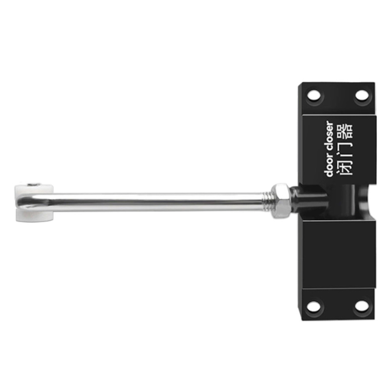 不锈钢简易闭门器家用方型可调节自动关门器双开门弹簧滑轮闭门器|undefined