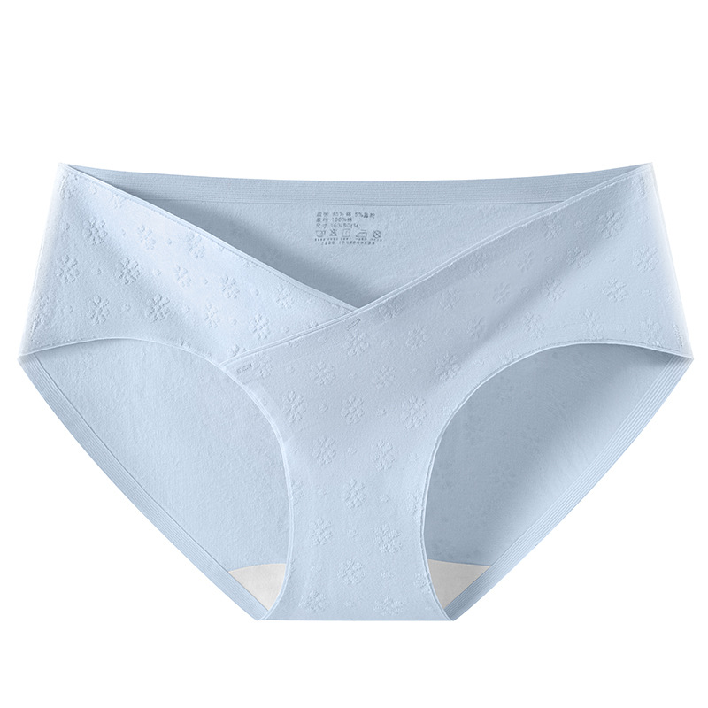 Ropa interior de algodón para mujeres embarazadas 7A antibacteriano y largo entrepierna de algodón especial para el embarazo ropa interior jacquard de cintura baja de alta elasticidad para mujeres
