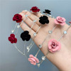 B018-1 Rose flowers inlaid diamond double-layer metal hair hoop Sweet bride head jewelry Oriental pastoral style fine model