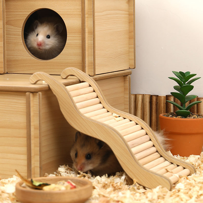 Manufacturer supply wave stair wood hamster pet supplies wave stair wood toy stairs