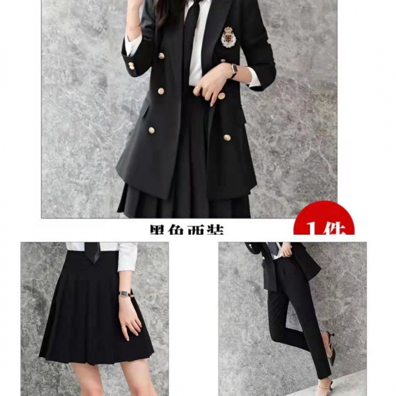 2052 검은 양복 + 치마 + 바지, 무료 넥타이