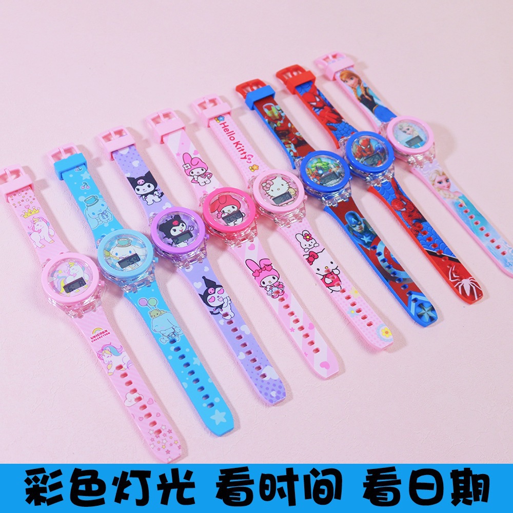 Colorful Light Kidsren's Cartoon Exquisite and Cute Digital Toy Watch Kidsren's Digital Watch Toy with Light