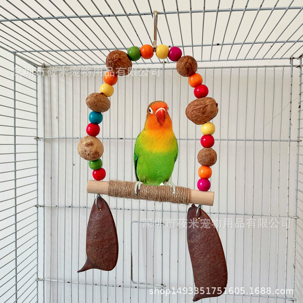 Партия натуральных красочных игрушек-качелей для попугаев, подставка для игрушек для птиц, шлифовка клюва, жевательная игрушка, прямая продажа от производителя