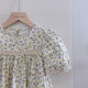 Girls' Summer Short-sleeved Floral Dress 2024 New Style Mid-length Dress Korean Style Trendy Mid-length Dress