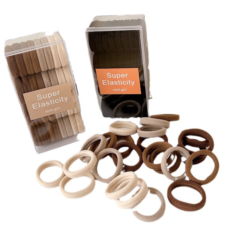 Alta elástica banda de goma sin costuras de pelo de las mujeres cuerda de pelo Cola de Caballo 2023 nuevo temperamento simple cubierta de cuero banda de pelo