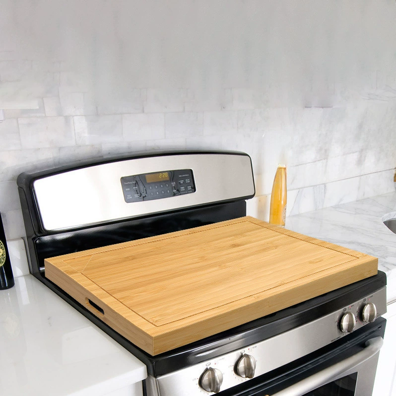 Многофункциональная двусторонняя разделочная доска из бамбука для кухни, большой вместимости, с контейнером для специй