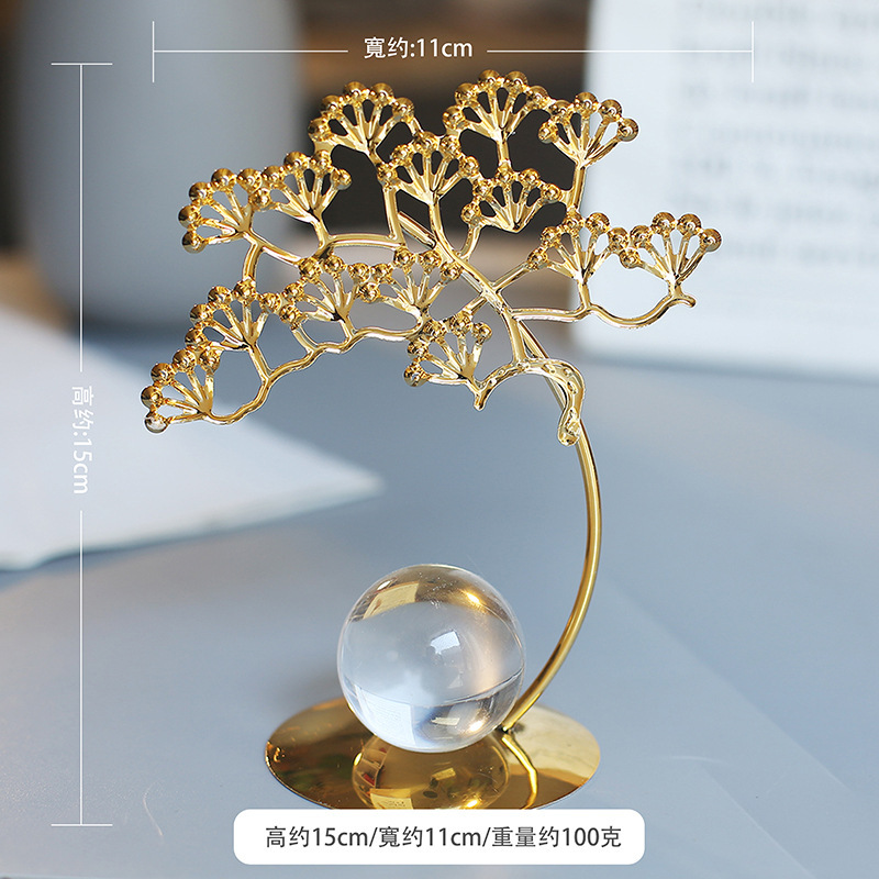 Líneas creativas de metal cristal bola decoración de nicho de alta calidad sala de estar dormitorio oficina decoración de escritorio