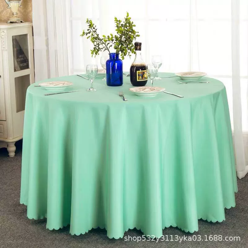 Large round table restaurant tablecloth hotel hotel banquet family can use round wedding European tablecloth table covers cross-border
