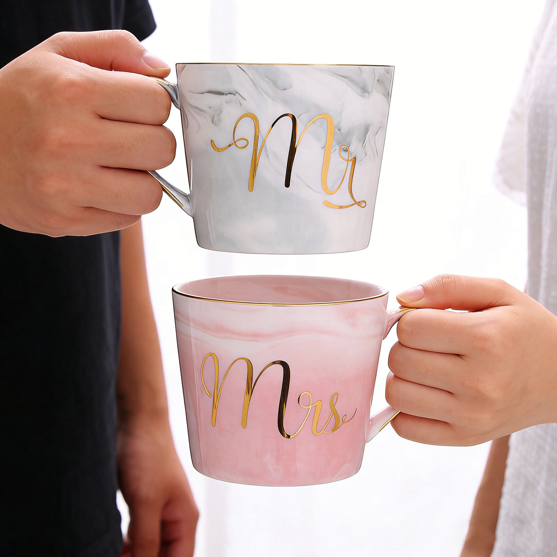 520 tazas de mármol para parejas, estilo transfronterizo, tazas de cerámica para parejas, set en caja de regalo, tazas de recuerdo, logotipo personalizado. image 6