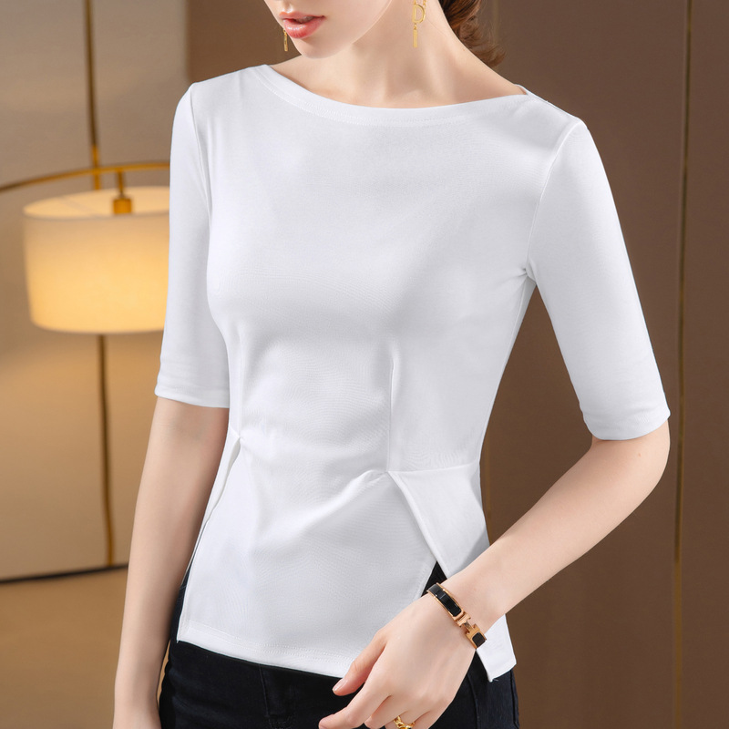 Camiseta de manga media para mujer 2023 Camiseta de media manga para mujer nueva y elegante camiseta de media manga para mujer