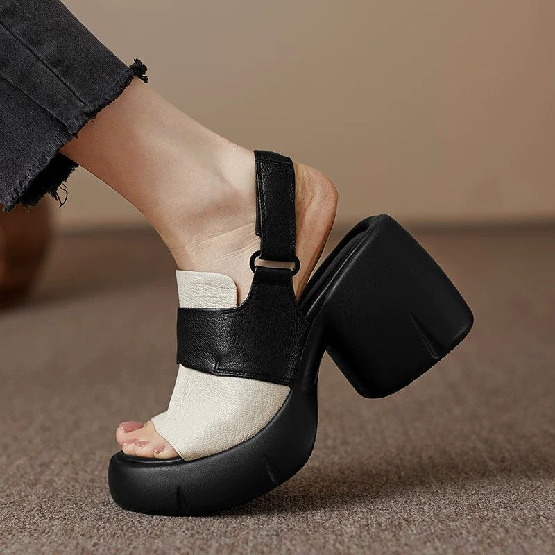 2026 verano nuevo estilo cómodo versátil impermeable con una hebilla de tacones altos