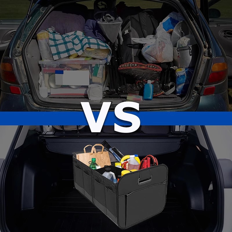 Cross-Border Car Trunk Storage Box, Large Capacity, Foldable Oxford Cloth Car Storage Organizer, Multifunctional and Practical