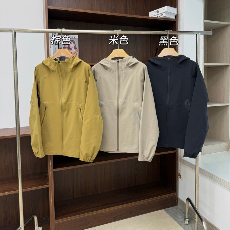 081904 Autumn Couple's Hooded Cardigan Windproof and Water-Resistant Outdoor Long-Sleeve Softshell Zipper Jacket Coat