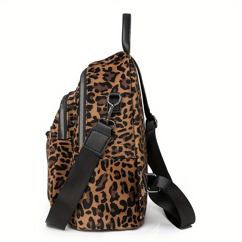Leopard Print Retro Women's Shoulder Bag And Backpack Set_voghion.com