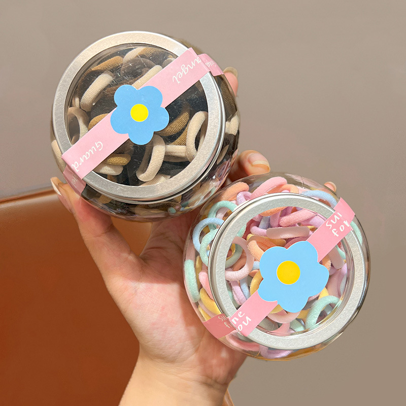 儿童头绳高弹力耐用发圈宝宝扎发皮筋小女孩罐装发绳发圈女童发饰|undefined