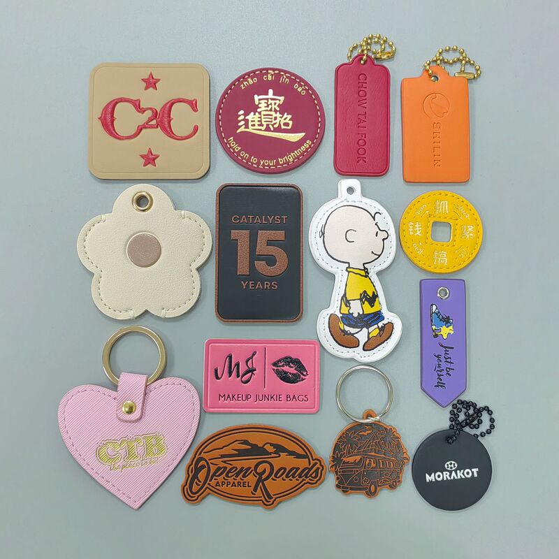 Pu Leather Label Customization, Bag Pendant Logo Embossed Printing, Leather Cosmetic Label, Key Pendant, Pu Leather Label
