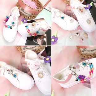 Elegant Beauty Head Perfume Bottle Small Flower Drill Shoelace Decoration Accessories Fit Dismantling-Free Cute Shoelace Buckle Chain Decoration
