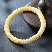 天然白蜜蜡药片手串7-8mm收藏级琥珀隔片高货俄料白花蜡真货批发