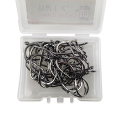 High carbon steel material boxed Qianyou fishhook tube with ring pipe handle fishhook with hole export CHINU