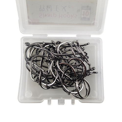 High carbon steel material boxed Qianyou fishhook tube with ring pipe handle fishhook with hole export CHINU