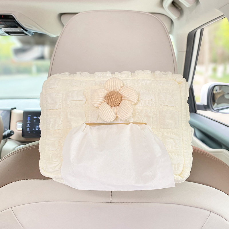 Caja de pañuelos para coche linda y sencilla caja de dibujo para coche colgante barandilla de almacenamiento de alta calidad suministros de decoración de coche