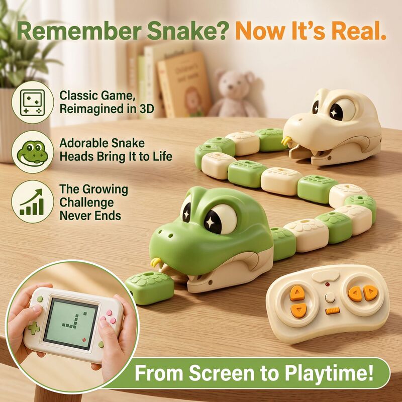 Cross-border magnetic snake remote control car toy, children's desktop interactive game, parent-child interaction, eating and fighting, building blocks, wholesale for export Cross-border magnetic snake remote control car toy, children's desktop interactive game, parent-child interaction, eating and fighting, building blocks, wholesale for export