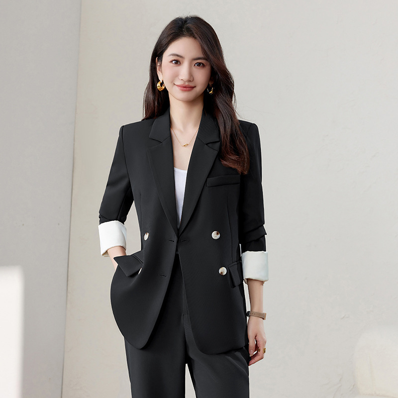 Black Suit suit Women 2025 New Spring and Autumn High-end Professional Broadcasting Host Overalls Suit suit Women Black Suit suit Women 2025 New Spring and Autumn High-end Professional Broadcasting Host Overalls Suit suit Women