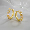 Demi-season small design advanced earrings, universal stone inlay, zirconium, high-quality style, internet celebrity