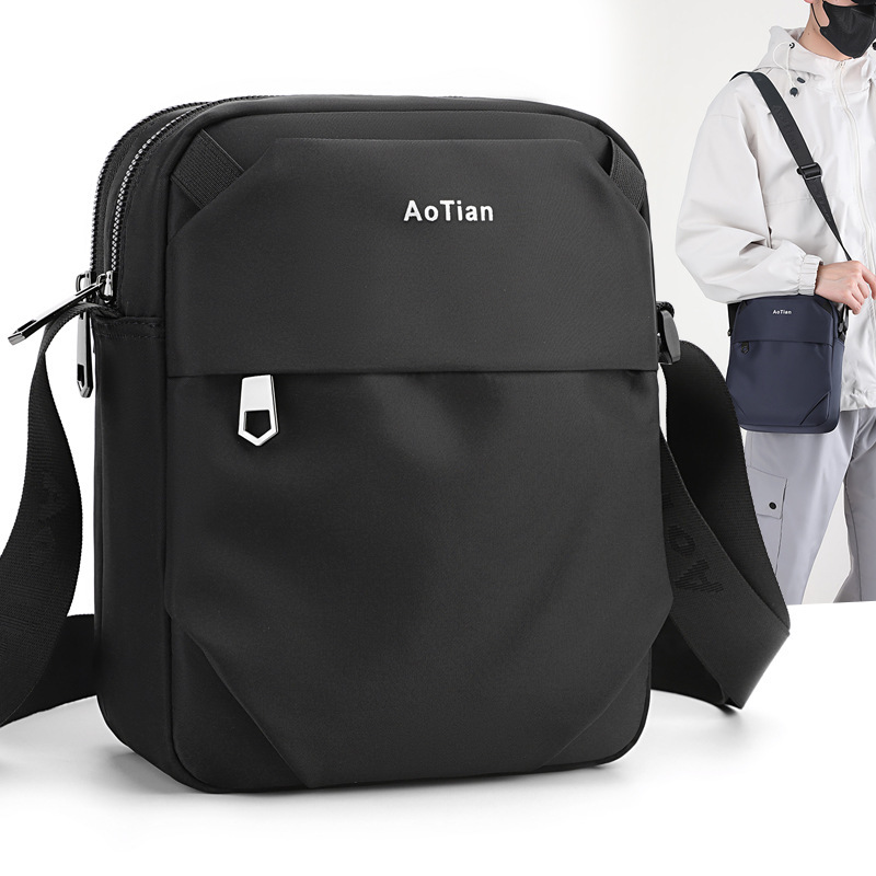 Cross-border New iPad Messenger Bag Men's 2025 Simple Oxford Cloth Men's Commuter Small Satchel Large Capacity Shoulder Bag