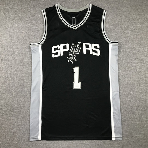 Summer cross-border jersey Spurs 1# Wenban Yama basketball uniform embroidered sports training men's and women's vests loose and healthy