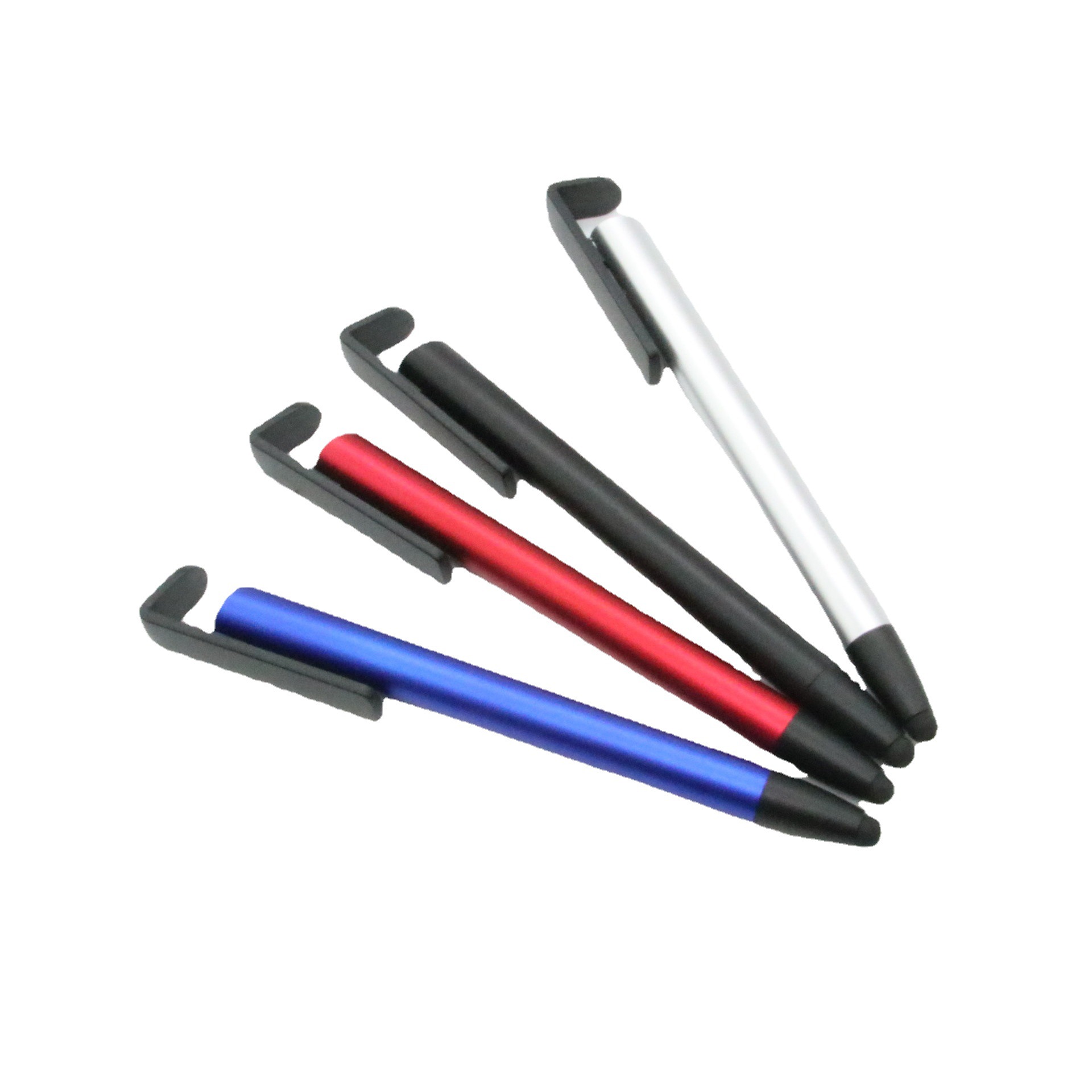 3-en-1 plástico teléfono móvil titular táctil pluma bolígrafo pluma de gel
